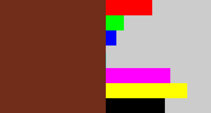 Hex color #712c1a - reddish brown