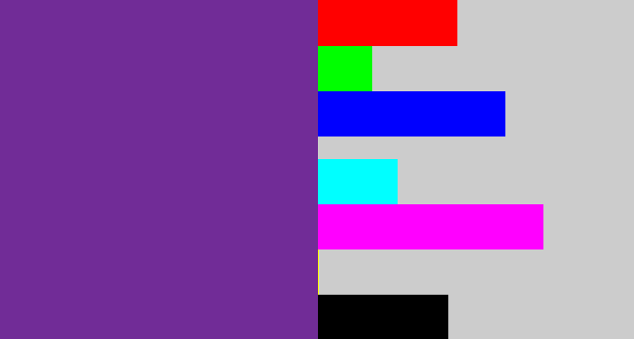 Hex color #712c97 - purple