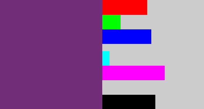 Hex color #712f7a - bruise
