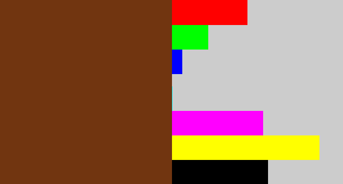 Hex color #713510 - reddish brown