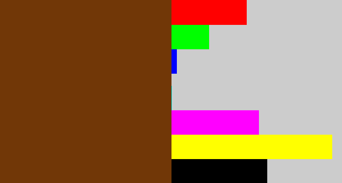 Hex color #713707 - brown