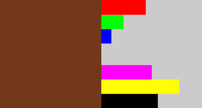 Hex color #71381a - mud brown