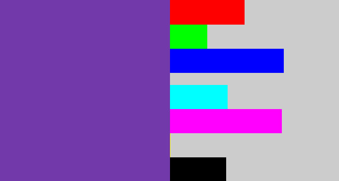 Hex color #7139aa - purple