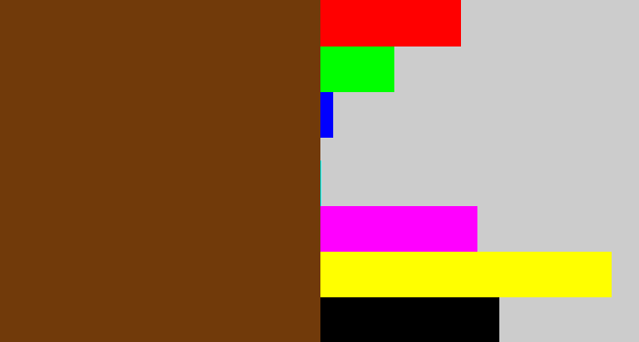 Hex color #713a0a - brown