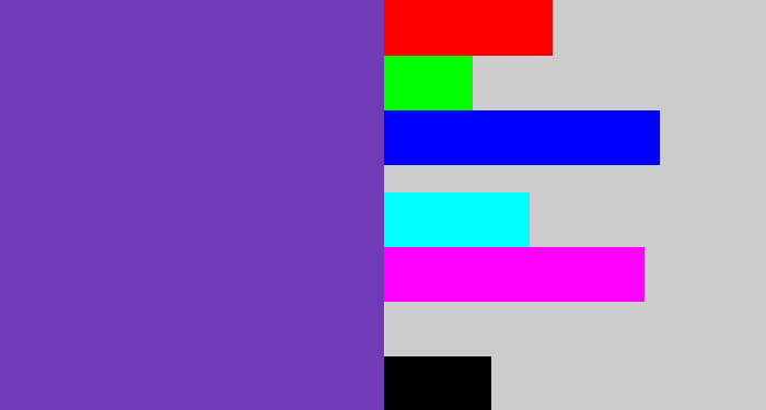 Hex color #713bb7 - bluey purple