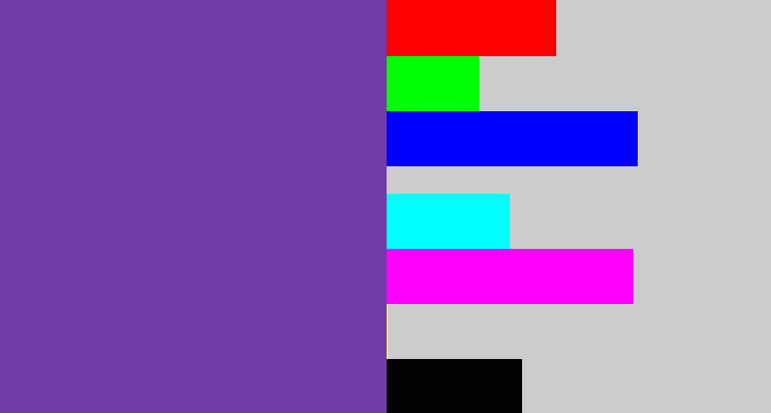 Hex color #713ca7 - purple