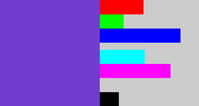 Hex color #713dcf - bluey purple