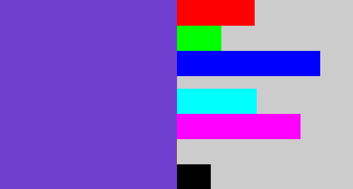 Hex color #713fcf - bluey purple