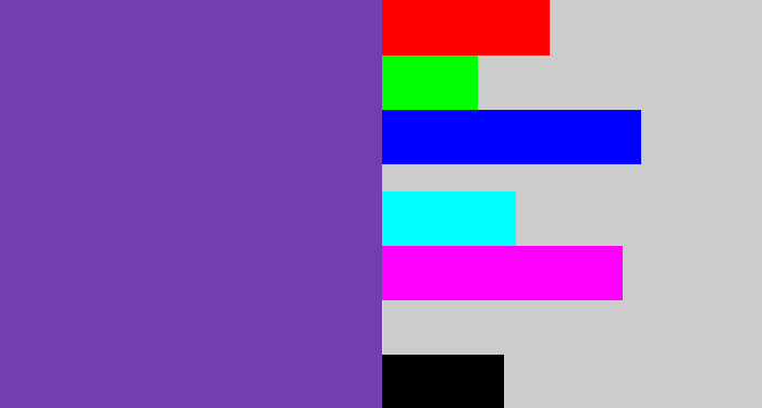 Hex color #7140ae - bluey purple