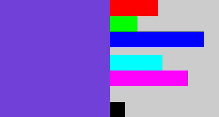 Hex color #7140db - bluish purple