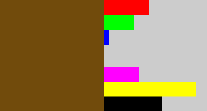 Hex color #714b0c - medium brown