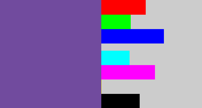 Hex color #714b9e - muted purple