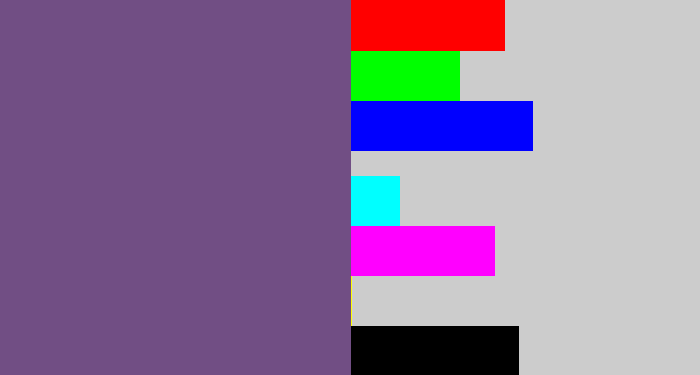 Hex color #714e84 - muted purple