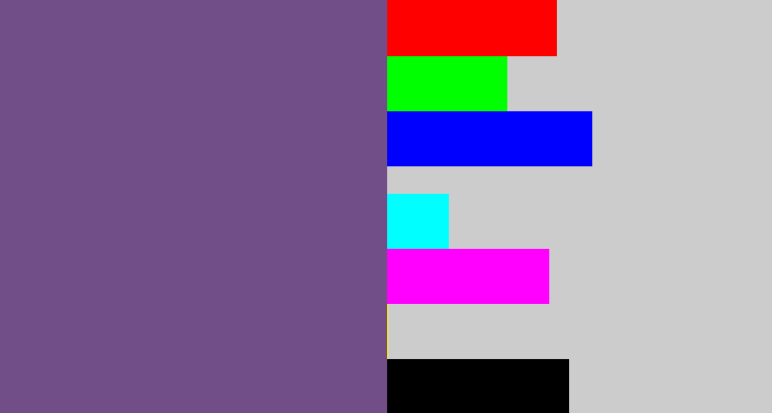 Hex color #714e87 - muted purple