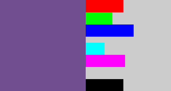 Hex color #714e90 - muted purple