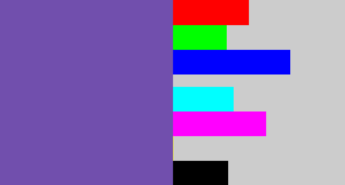 Hex color #714fad - iris