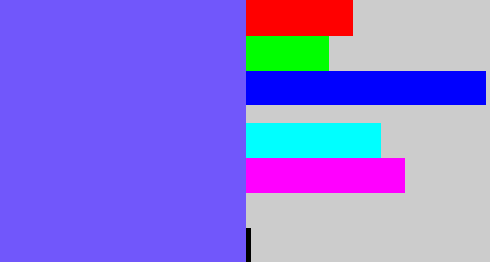 Hex color #7157fb - purpleish blue