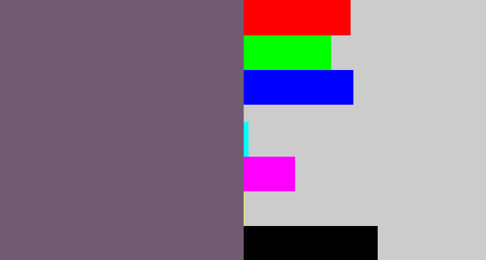 Hex color #715b73 - purplish grey
