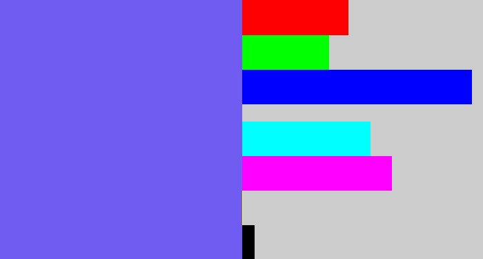 Hex color #715cf1 - purpley