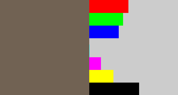 Hex color #716253 - greyish brown