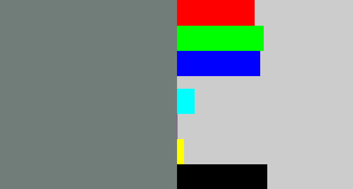 Hex color #717d78 - medium grey