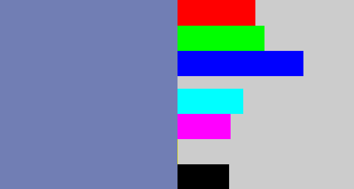 Hex color #717eb4 - faded blue