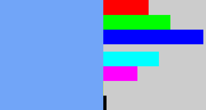 Hex color #71a5f8 - sky blue