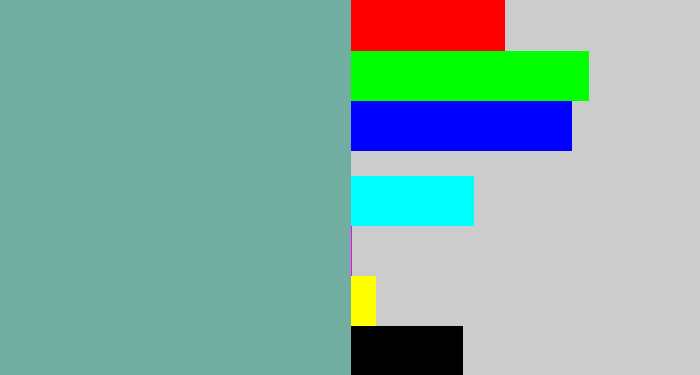 Hex color #71ada1 - greyish teal