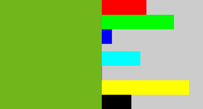 Hex color #71b61a - apple green