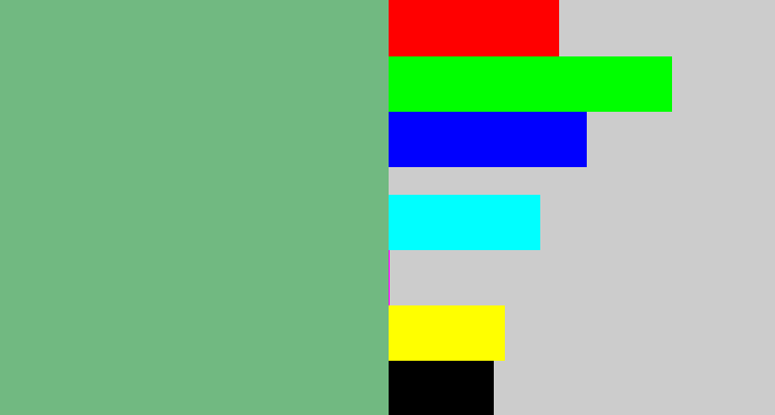 Hex color #71b981 - soft green