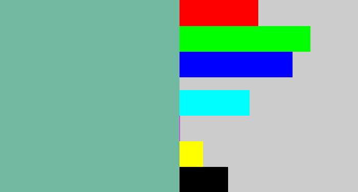 Hex color #71b9a1 - pale teal