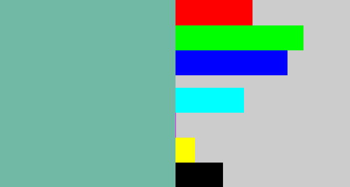Hex color #71b9a4 - pale teal
