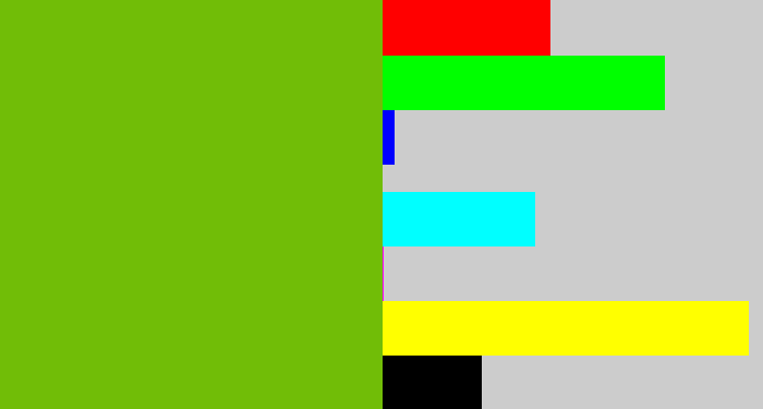 Hex color #71bd07 - dark lime green