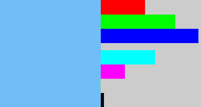 Hex color #71bdf8 - sky blue