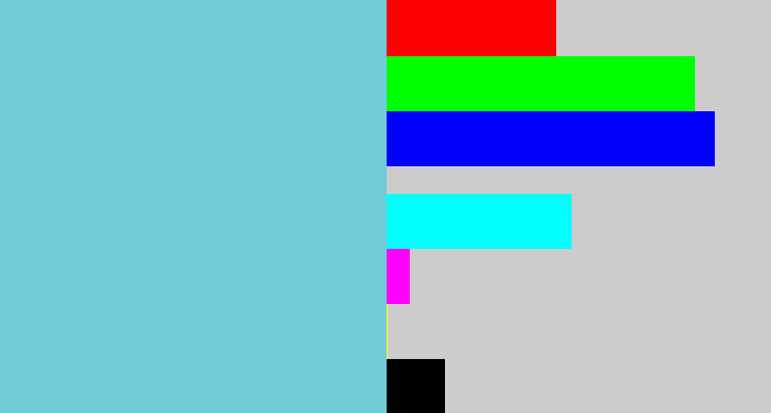 Hex color #71cbd9 - lightblue