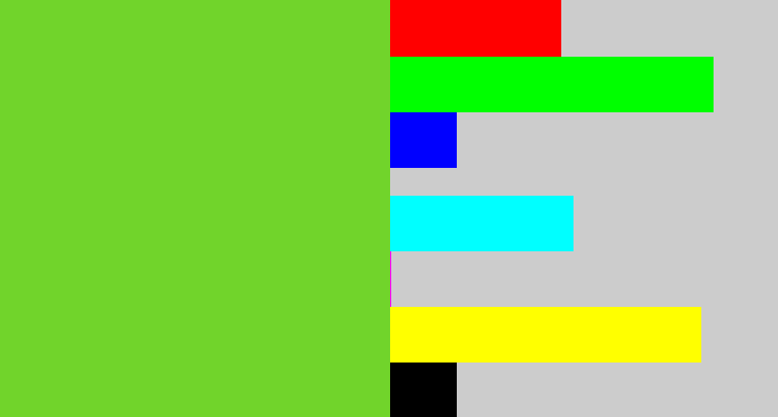 Hex color #71d42b - apple green