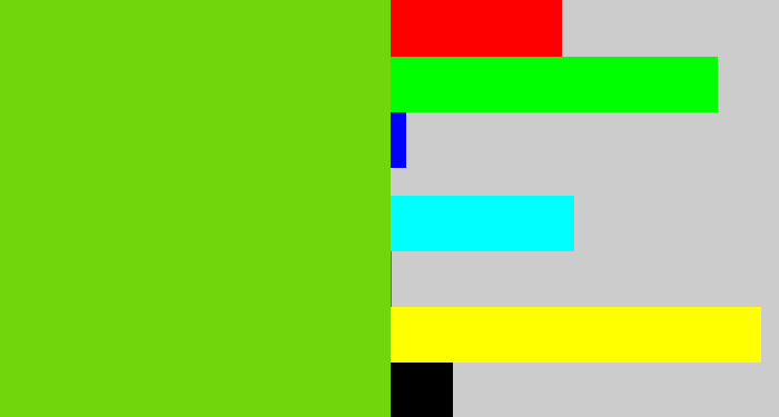 Hex color #71d60b - green apple