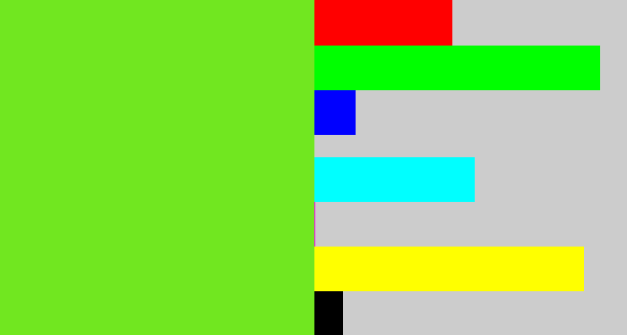 Hex color #71e720 - toxic green