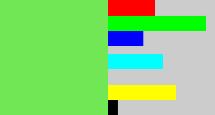Hex color #71e755 - fresh green