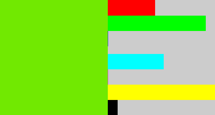 Hex color #71e901 - bright lime green
