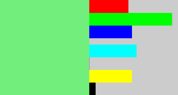 Hex color #71ee7b - lightgreen