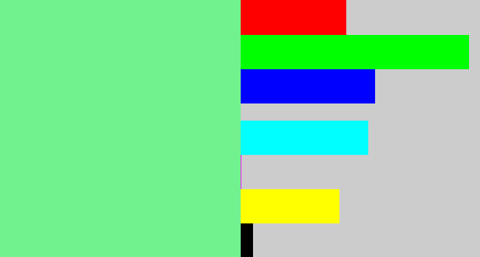 Hex color #71f28e - lightgreen