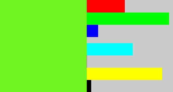 Hex color #71f320 - toxic green