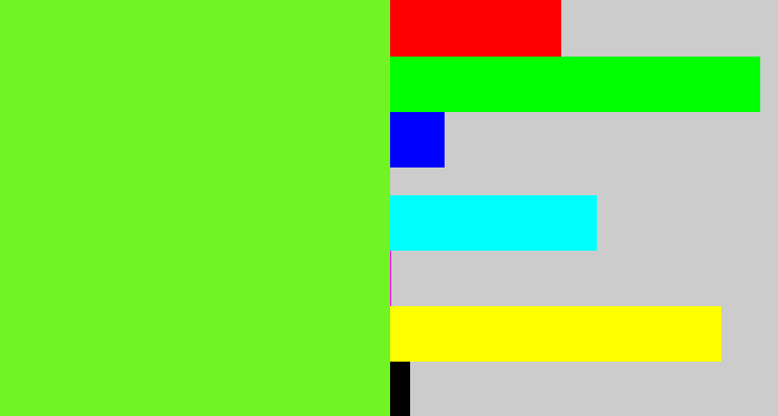 Hex color #71f324 - toxic green