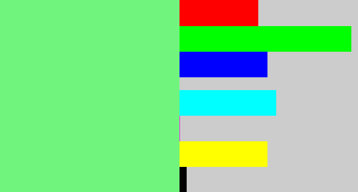 Hex color #71f47d - lightgreen