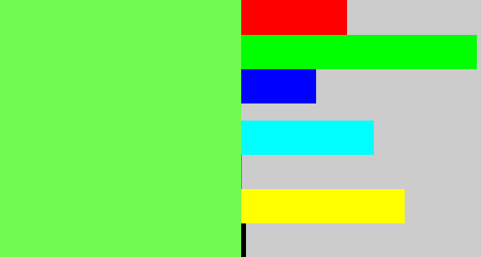 Hex color #71fb50 - lighter green