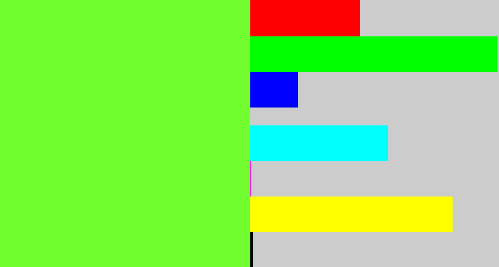 Hex color #71fd30 - toxic green
