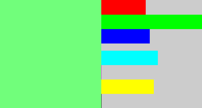 Hex color #71fe7b - lightgreen