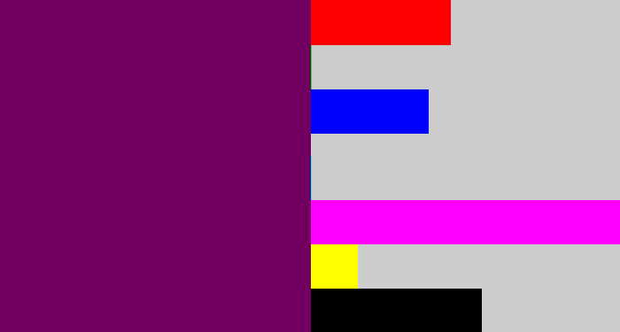 Hex color #720061 - rich purple