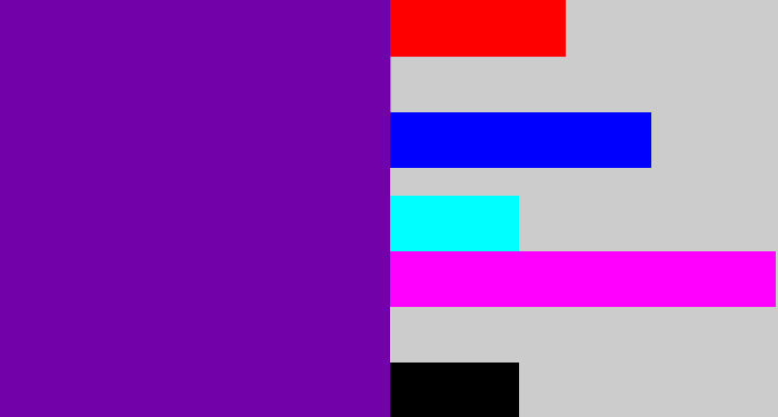 Hex color #7201aa - purple